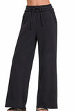 Zenana Fleece Exposed Seam Wide Leg Sweatpants