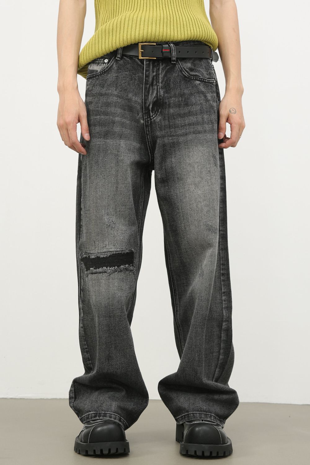 Men's Distressed Jeans with Pockets