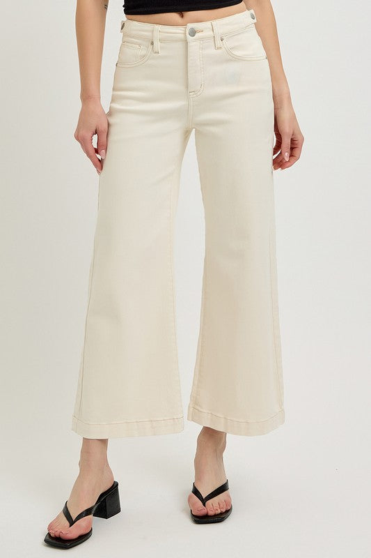 RISEN Full Size Tummy Control Cropped Bootcut Jeans Plus Size - felvior