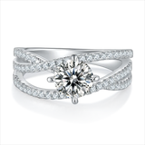 1 Carat Moissanite 925 Sterling Silver Ring