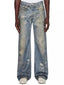Men's Washed Printed Straight Jeans