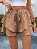 Perfee Tied Layered Shorts