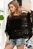 ADORA Boat Neck Crochet Lace Cover Up