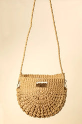 Fame Braided Semi Circle Tote Bag