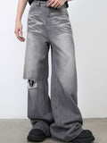 Men's Distressed Wide Leg Jeans