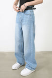 Men's Wide Straight Jeans with Pockets