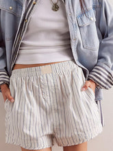 Striped Elastic Waist Shorts
