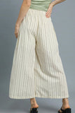 Umgee High-Waisted Wide Leg Striped Pants