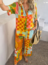 Devine Printed Button Down Shirt and Pants Set