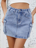 Cargo Denim Skirt