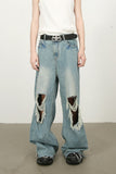 Men's Raw Hem Distressed Jeans