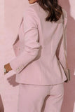 Full Size Lapel Collar Long Sleeve Blazer and Pants Set Plus Size