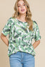 BOMBOM Lightweight Printed Round Neck Short Sleeve T-Shirt