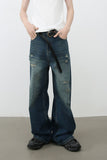 Men's Distressed Wide Leg Jeans