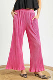 Umgee Wide Leg Textured Pants