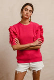 BiBi Ruffle Sleeve Ribbed Sweater