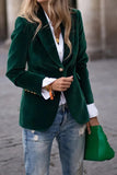 One Button Lapel Collar Long Sleeve Blazer