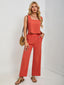 Square Neck Tank and Wide Leg Pants Set