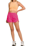 Zenana Windbreaker Smocked Waistband Running Shorts