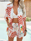Devine Printed Collared Neck Half Sleeve Top and Shorts Set