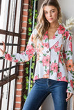Heimish Full Size Multi Color Floral Blazers with Tunic Plus Size