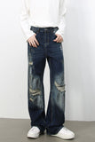 Men's Distressed Jeans with Pockets