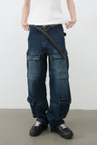 Men's Mid Rise Jeans with Cargo Pockets