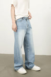 Men's Mid Rise Wide Leg Jeans with Pockets
