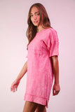 VERY J Plus Size Mineral Washed Knit Shift Mini Dress