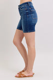 Judy Blue Full Size High Waist Bermudas Jeans W/ Back Flap Pockets Plus Size