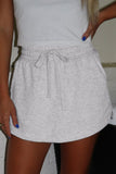 French Terry Drawstring Mini Skort with Pockets