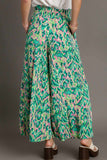 Umgee Full Size Mixed Print High Waist Wide Leg Pants Plus Size