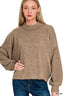 Zenana Brushed Melange Hacci Cropped Sweater