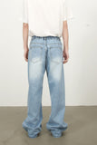 Men's Mid Rise Wide Leg Jeans with Pockets