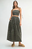 MABLE Floral Crop Top and Skirt Set