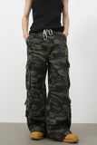 Men's Camouflage Wide Leg Jeans with Cargo Pockets