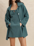 Tie Shoulder Mini Dress and Long Sleeve Top Set