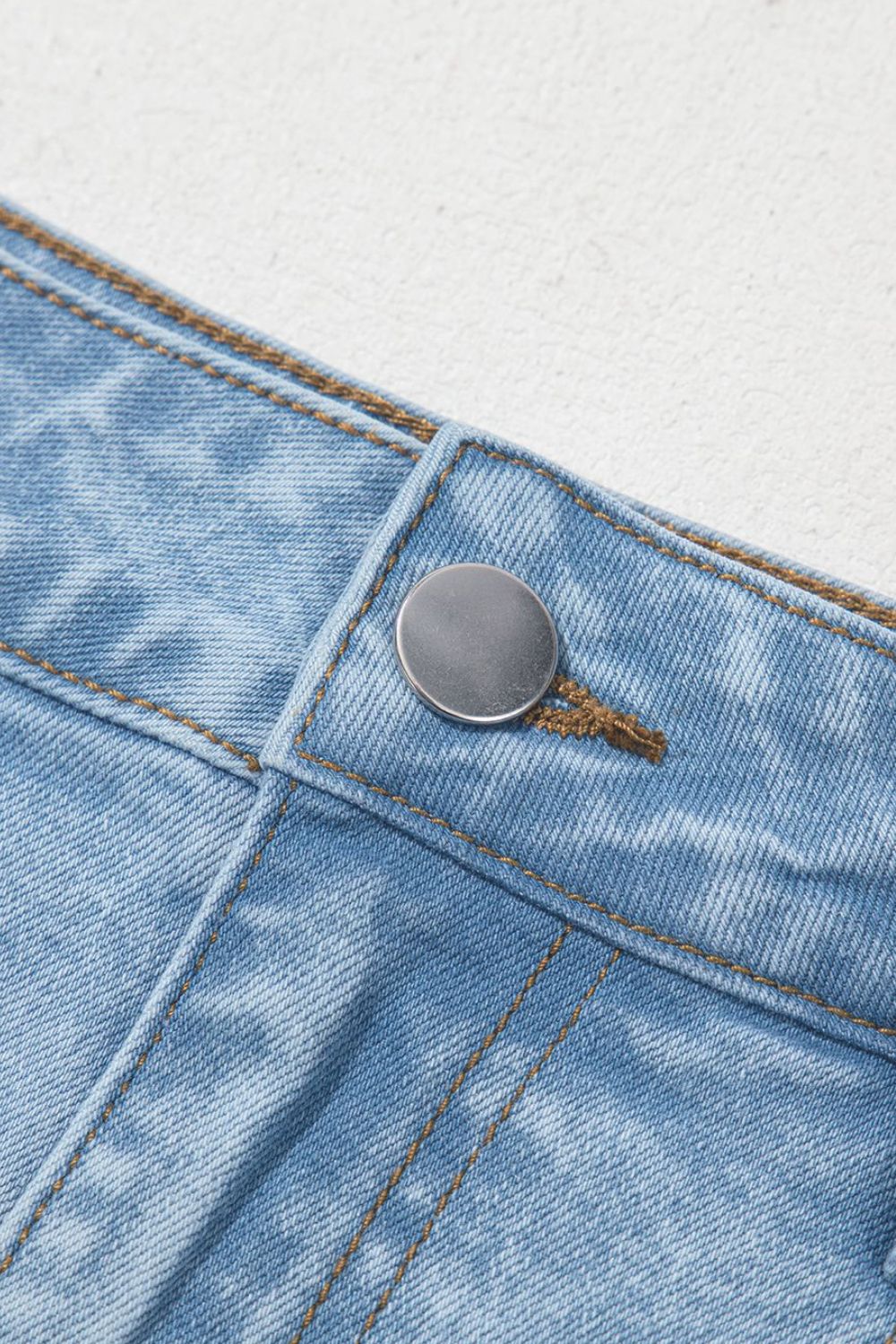 Bubble Hem Denim Mini Skirt - felvior