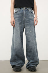 Men's Distressed Wide Leg Jeans
