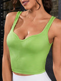 Sweetheart Neck Cropped Active Tank