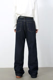 Men's Wide Straight Leg Jeans with Pockets