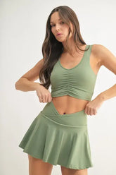 MONO B Ruched Front Active Tank