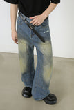 Men's Washed Wide Leg Jeans