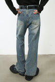 Men's Frayed Hem Jeans with Pockets
