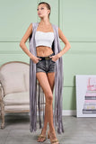 BiBi Star Stud With Long Fringe Detail Suede Vest