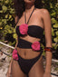 Flower Cutout Halter Neck One-Piece Swimwear