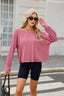Cutout Back Round Neck Long Sleeve T-Shirt