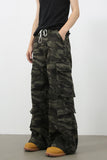 Men's Camouflage Wide Leg Jeans with Cargo Pockets
