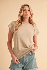 Aemi+Co Round Neck Short Sleeve T-Shirt