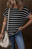 Striped Short Sleeve Knit Top